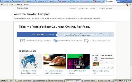 Pagina do Coursera em 2013