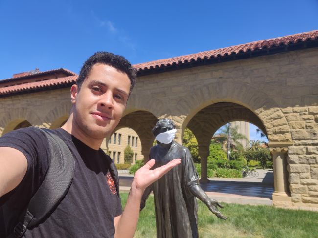 Artur Barbosa no campus de Stanford - abril de 2020 | Foto: Artur Barbosa